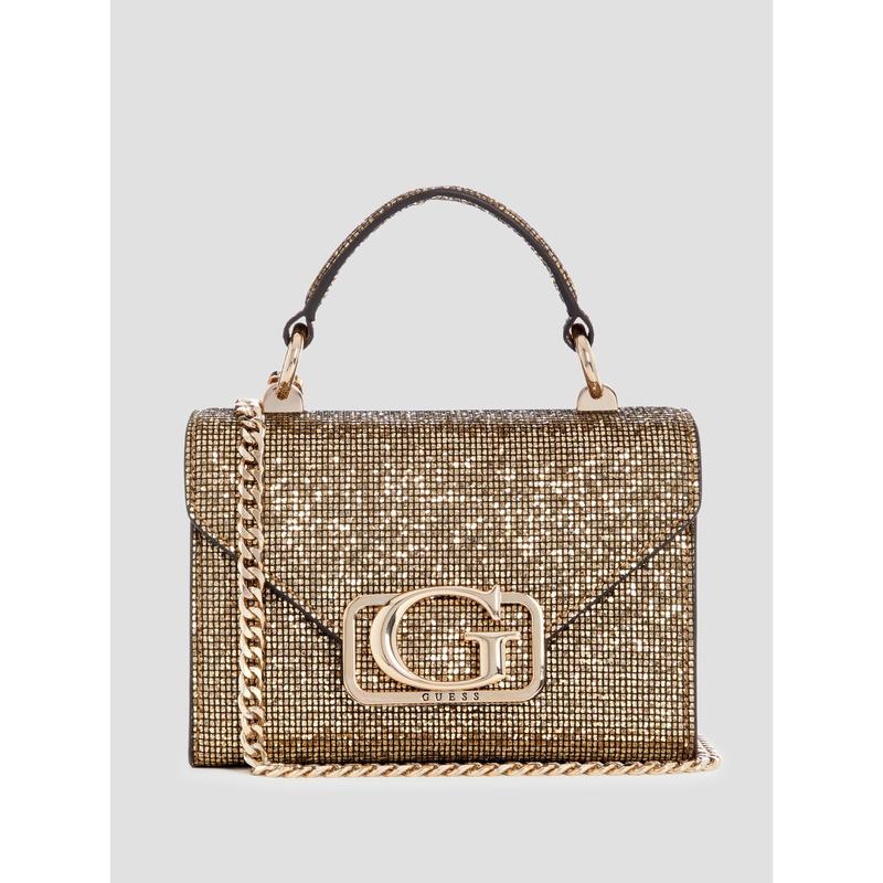 GUESS Unisex Zalina Mini Glitter Top-Handle Bag