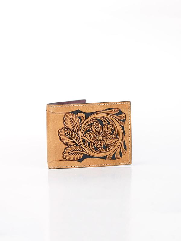 Men's Floral Embossed Leather Short Wallet, Casual Business Bifold Wallet for Men, Simple Style Card Holder for Daily Use