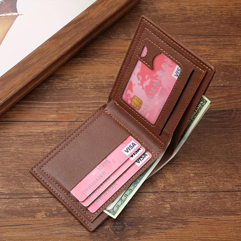 Men's Short Wallet, Bifold Credit Card Holder Wallet With ID Window