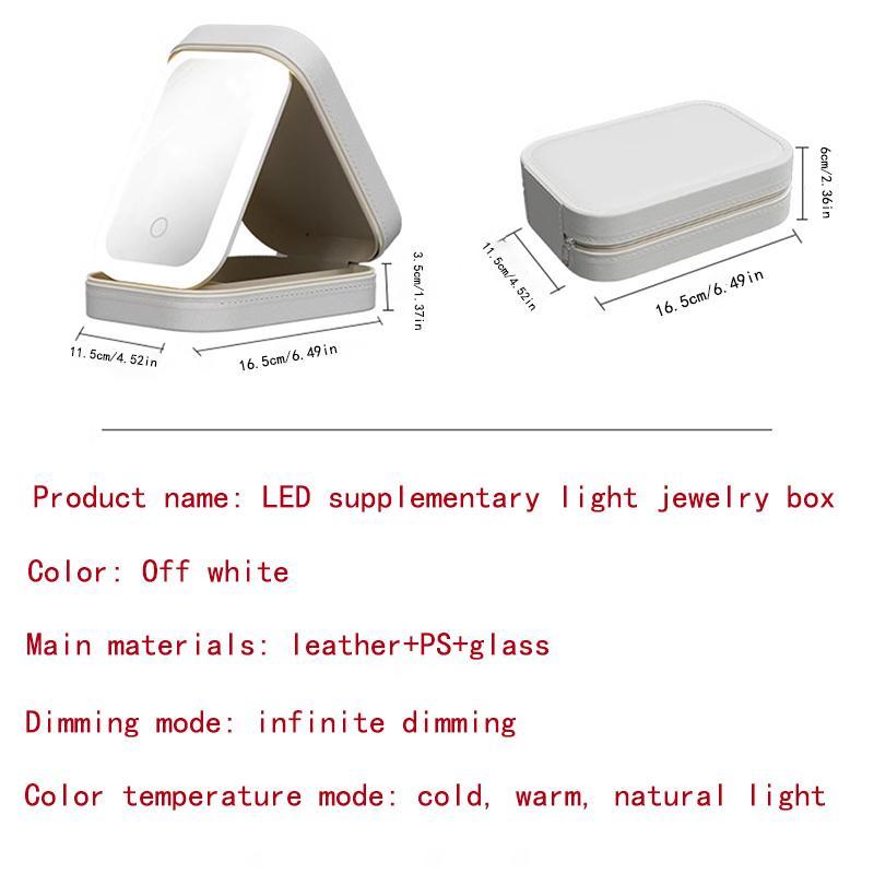 Portable Cosmetic Storage Box with LED Light, Large Capacity Cosmetic Storage Box, Travel Makeup Bag with Mirror, Beauty & Personal Care Travel Cosmetic Organizer