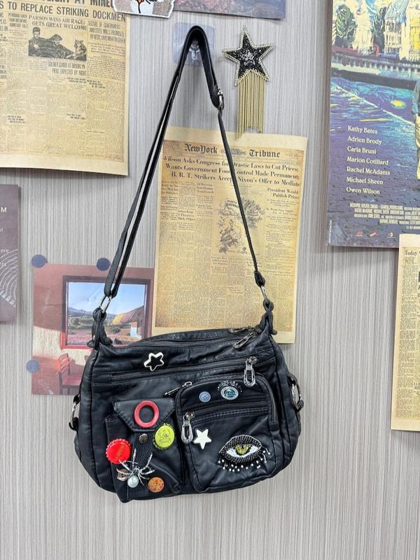 Unisex Evil Eye Super Cute Retro Button Bottle Cap Vintage Messenger Bag Star Bag Crossbody Bag