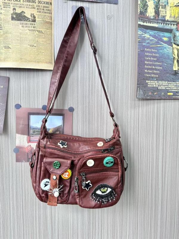 Unisex Evil Eye Super Cute Retro Button Bottle Cap Vintage Messenger Bag Star Bag Crossbody Bag