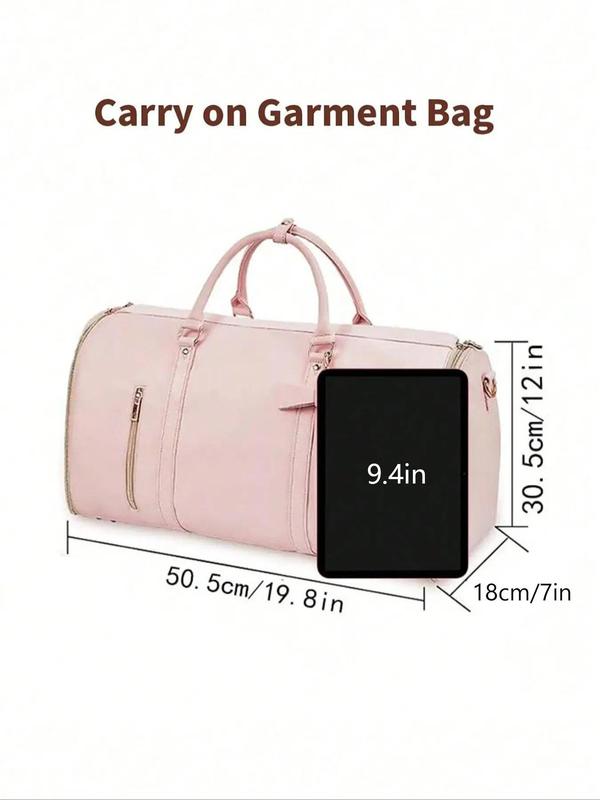 Women's Solid Color Large Capacity Travel Bag, Portable & Foldable Garment Bag for Travel, Casual Duffel Bag for Daily Short-distance Business Trip