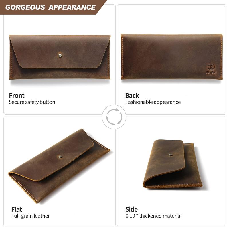 Leather Money Cash Envelopes Wallet for Men, Money Bag Pouch Reusable Budget Envelope Wallet, Retro Clutch Wallet, Brown magic  wallet indestructible  trifold bifold wallet