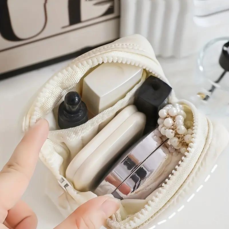 Mini Portable Makeup Bag, Square Makeup Organizer, Cosmetic Storage Bag, Zipper Makeup Organizer Pouch, Versatile Storage Bag for Skincare, Lotion, Cream, Lip Balm, Travel Toiletry Bag