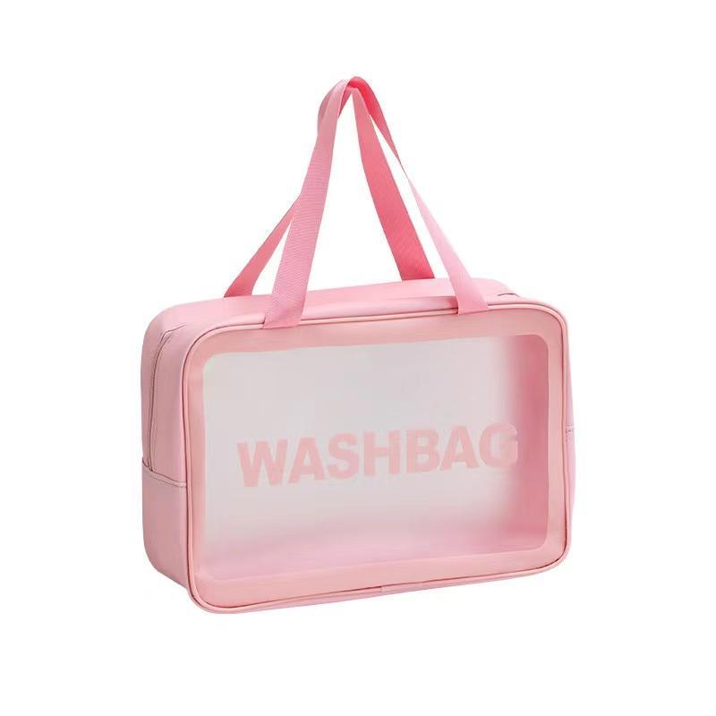 Portable Translucent Travel Toiletry Bag, Matte Waterproof Travel Cosmetic Bag, Wet & Dry Uses Zipper Makeup Organizer Pouch, Great for Skincare, Cosmetic Products