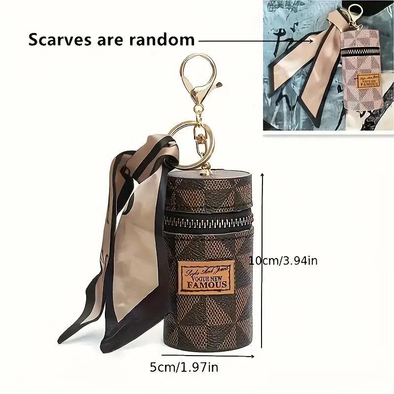 Vintage Style Mini Storage Bag, Multi-functional Coin Purse with Random Scarves, Portable Storage Bag for Earphone, Key, Lipstick, Home Organizer