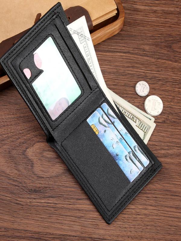 Men's Bat Pattern Short Wallet, 2024 New Style Casual PU Leather Card Holder, Multi Card Slot Bifold Wallet for Men, Simple All-match Bag for Daily Life