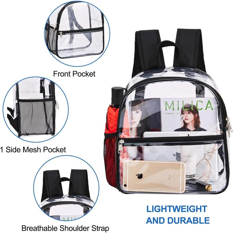 Clear Backpack for Stadium Approved 12*6*12, Water proof Clear Bag for Stadium Events and Concert Work Sport Event