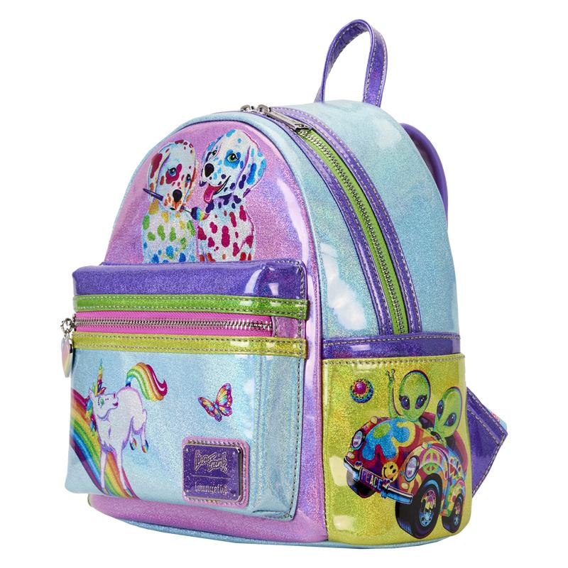 Lisa Frank Holographic Glitter Color Block Mini Backpack