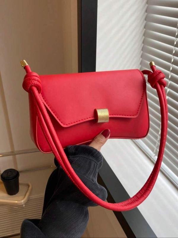 Women's Elegant Solid Color Shoulder Bag, Fashionable PU Leather Crossbody Bag for Daily Used, Casual Trendy Versatile High-quality Daily Commuting Bag