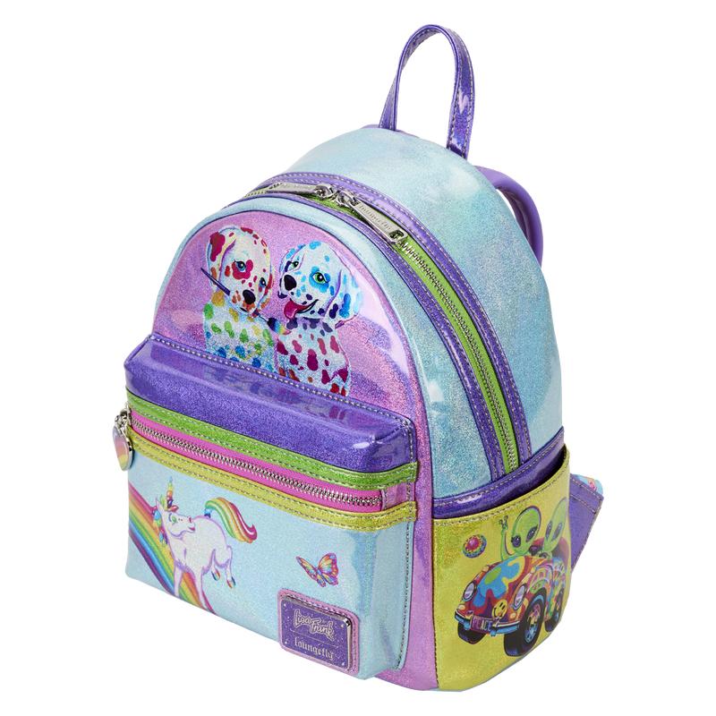 Lisa Frank Holographic Glitter Color Block Mini Backpack