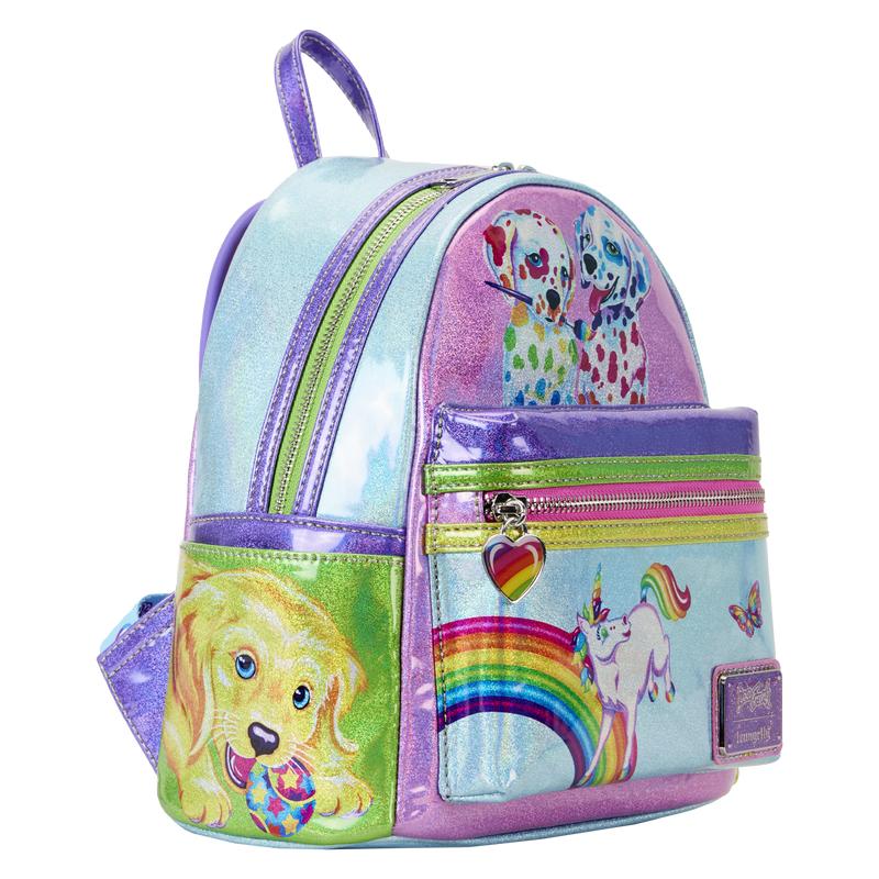 Lisa Frank Holographic Glitter Color Block Mini Backpack