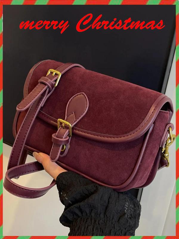 Women's Elegant Solid Color Crossbody Bag, Fashionable PU Leather Shoulder Bag for Daily Used, Casual Trendy Versatile High-quality Daily Commuting Bag