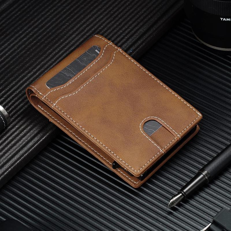 Card Wallet For Men Slim: Smart Wallet - Rfid Minimalist Front Pocket with ID Window Pop Up Wallet Gift For Male