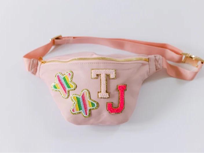 Personalized Nylon Fanny Pack | Chenille Letter Patch Fanny Pack | Custom Belt Bag | Bachelorette Party Fanny Packs | Patch Bag | 266