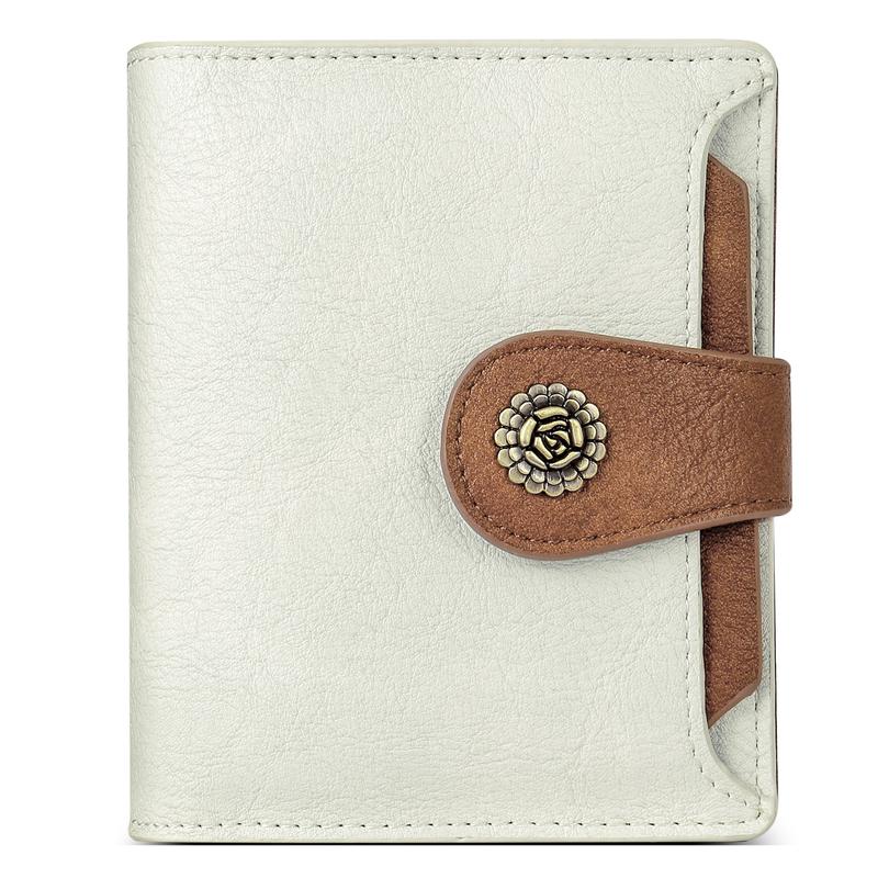 CLUCI Small Wallets for Women RFID Blocking Leather Trifold Compact Credit Card Holder with ID Window Ladies Zipper Coin Purse RFID Credit BlackFriday