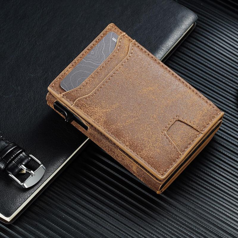 Furid Airtag Wallet For Men: Trifold Leather Wallet With Airtag Holder- RFID Blocking, 2024 Summer Business Card Slots Pop Up Card Holder, Casual Summer New Trendy Gift