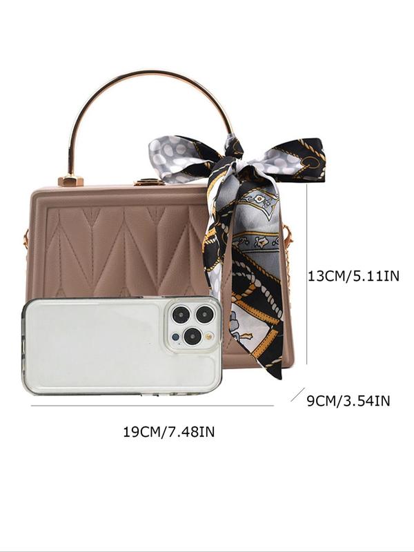 Women's Elegant Bowknot Decorated Handbag, Fashionable PU Leather Crossbody Bag for Daily Used, Casual Trendy Versatile High-quality Daily Commuting Bag