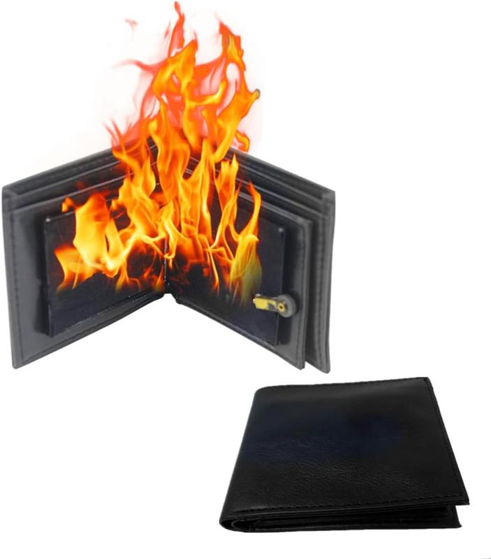 Fire Flaming Wallet, Leather - Men's Leather Wallet