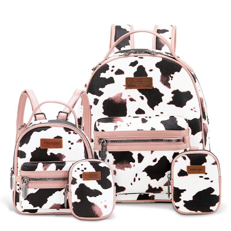 Wrangler Moo Moo Cow Print 2 Backpack Set