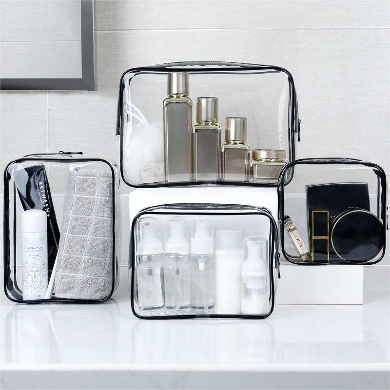 Clear Makeup Bag Set, 4 Counts Large Capacity Cosmetic Storage Bag, Portable Zipper Makeup Organizer, Travel Toiletry Bag, Cosmetic Storage Bag