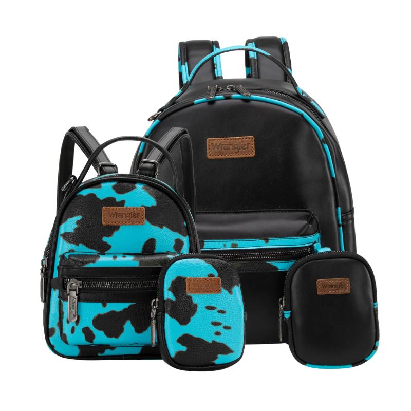 Wrangler Moo Moo Cow Print 2 Backpack Set