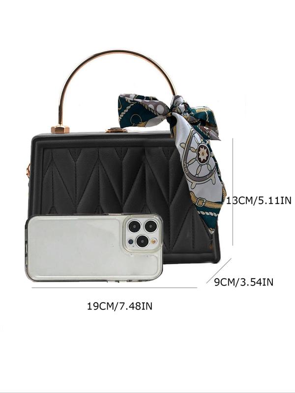 Women's Elegant Bowknot Decorated Handbag, Fashionable PU Leather Crossbody Bag for Daily Used, Casual Trendy Versatile High-quality Daily Commuting Bag