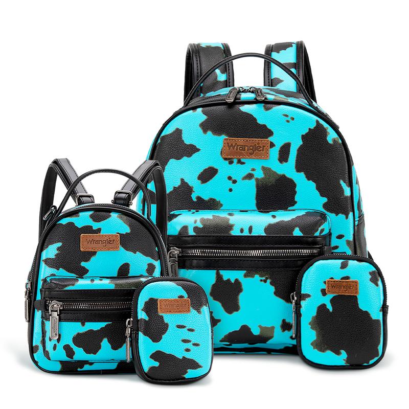 Wrangler Moo Moo Cow Print 2 Backpack Set