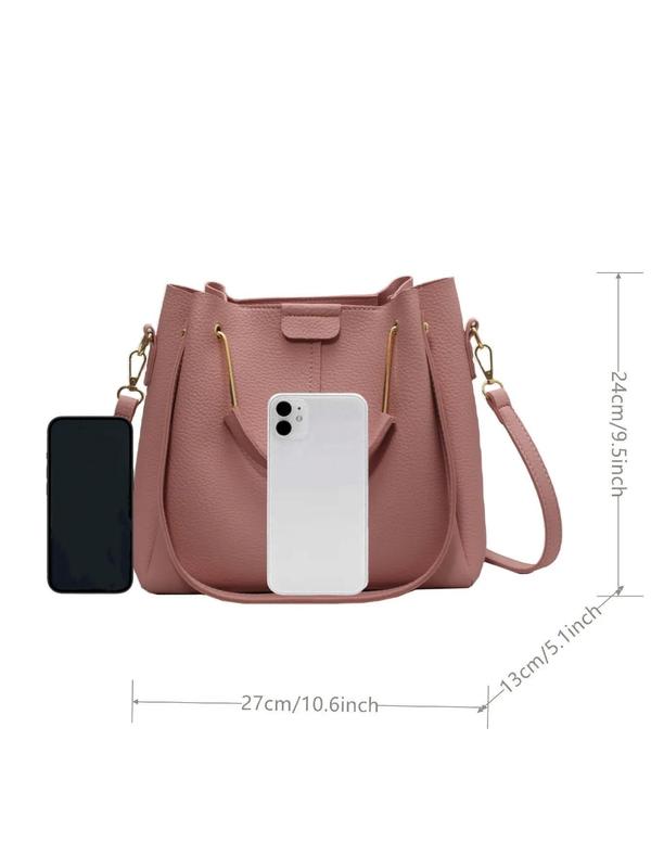 Women's Fashionable Lychee Pattern Handbag, Casual Pu Leather Designer Shoulder Bag for Daily Used, Trendy Versatile High-quality Daily Commuting Bag Unique Everyday Designer Bags