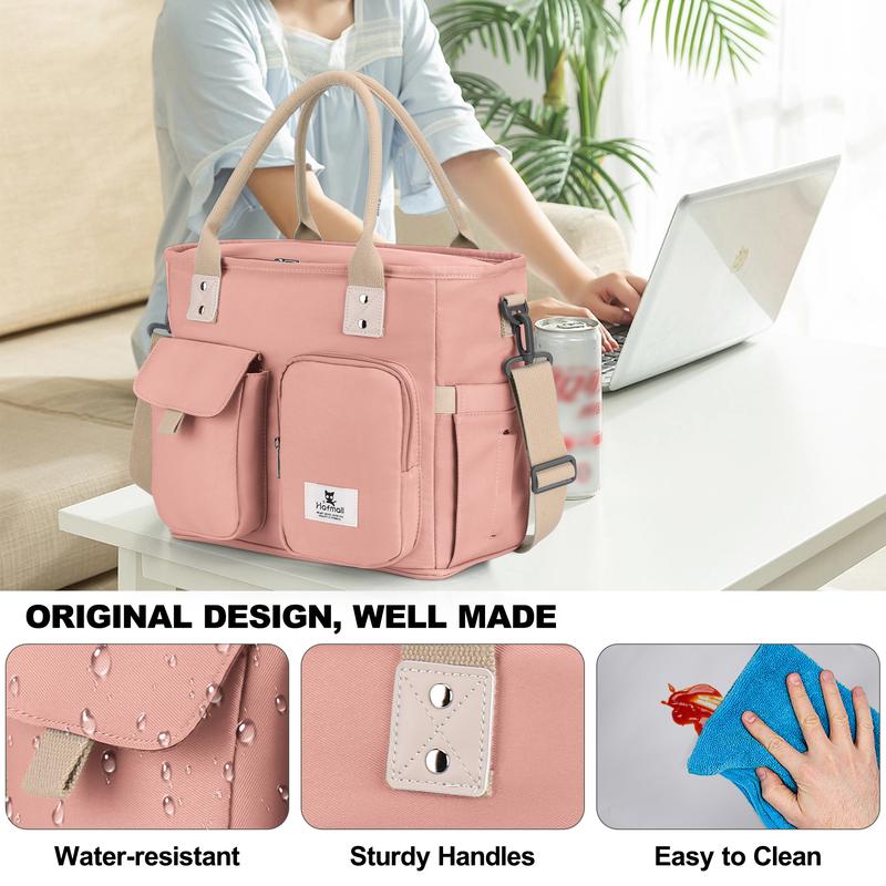 Insulated lunch bag for women, leakproof lunch box for work, oversized lunch tote bag with detachable shoulder strap and side pockets, reusable lunch cooler bag for picnic hiking portable lunch ,For Christmas gift snack  bag