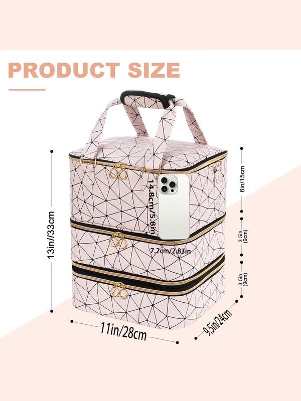 Large Capacity Nail Polish Storage Bag, 3 Layer Nail Polish Detachable  Organizer, Makeup Bag, Cosmetic Bag, Travel Bag, Storage Bag