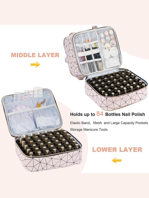 Large Capacity Nail Polish Storage Bag, 3 Layer Nail Polish Detachable  Organizer, Makeup Bag, Cosmetic Bag, Travel Bag, Storage Bag