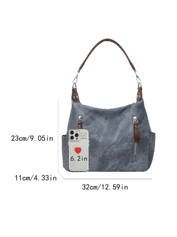 Women's Fashionable Solid Color Shoulder Bag, Casual Versatile Large Capacity Crossbody Bag for Daily Used, High-end Simple Commuting Bag, Girl Shopping Bag