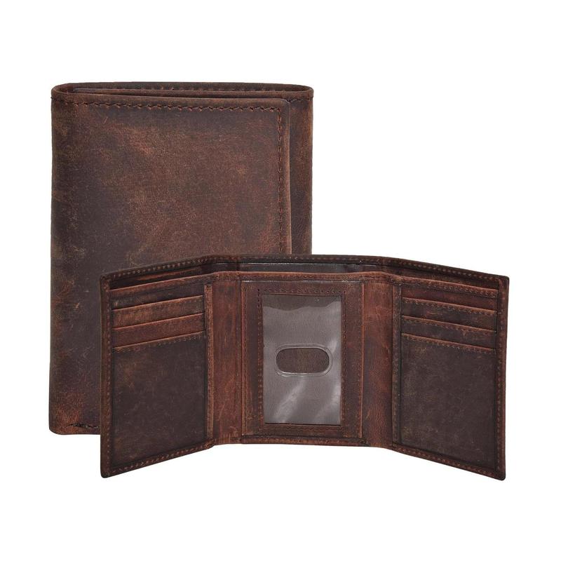 Real Leather Trifold Wallet for Men RFID Slim Wallet with 9 Credit Card Holder and 2 ID Compartment Gift