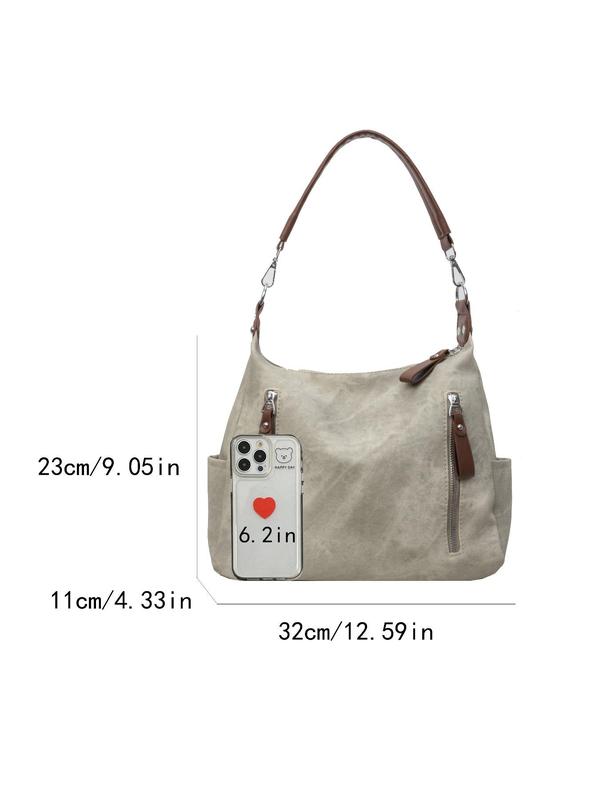 Women's Fashionable Solid Color Shoulder Bag, Casual Versatile Large Capacity Crossbody Bag for Daily Used, High-end Simple Commuting Bag, Girl Shopping Bag