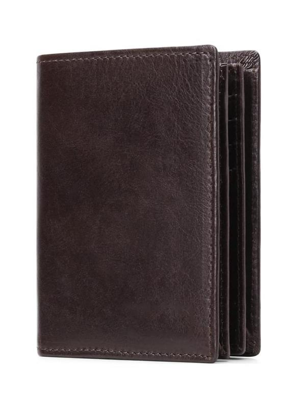 Men's Minimalist All-match Portable Plain Short Wallet, with Gift Box, Casual Business Multi Card Slots Bifold Wallet, Large Capacity Card Holder for Daily Used