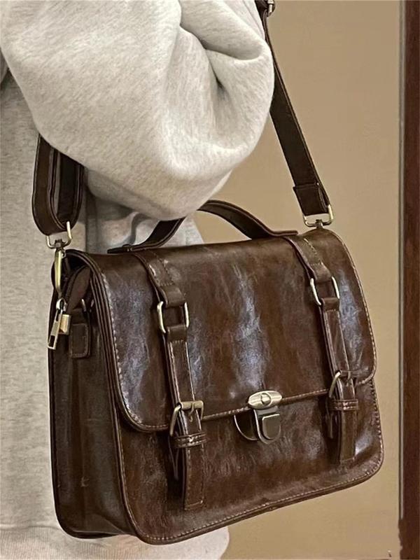 Women's Solid Color Crossbody Bag, Fashionable Pu Leather Shoulder Bag for Daily Used, Casual Trendy Versatile High-quality Daily Commuting Bag, Girl Fashionable Shopping Bag