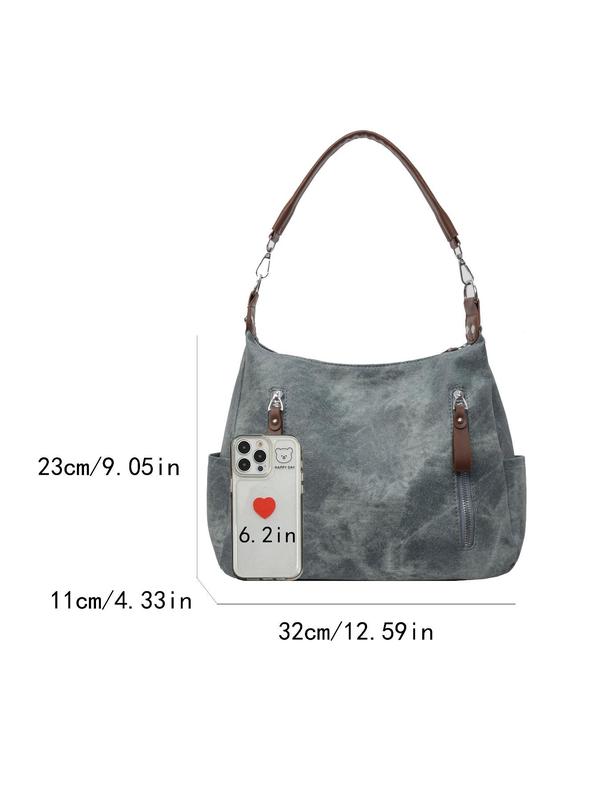 Women's Fashionable Solid Color Shoulder Bag, Casual Versatile Large Capacity Crossbody Bag for Daily Used, High-end Simple Commuting Bag, Girl Shopping Bag