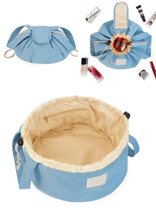 2024 New Style Drawstring Makeup Bag, Portable Cosmetic Storage Bag, Makeup Organizer Pouch, Waterproof Versatile Storage Bag for Travel, Gym, Office, Home