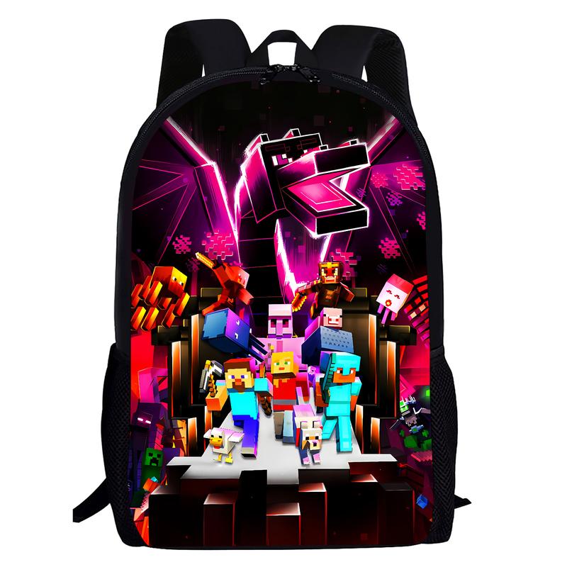 Fashion Cartoon Backpack 17IN Minecraft Lightweight Casual Daypack