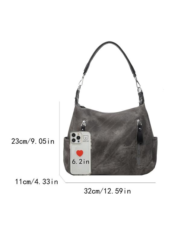 Women's Fashionable Solid Color Shoulder Bag, Casual Versatile Large Capacity Crossbody Bag for Daily Used, High-end Simple Commuting Bag, Girl Shopping Bag