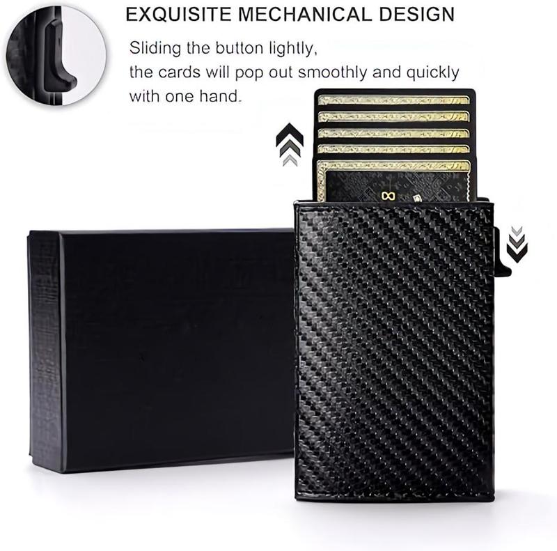 Wallet for mens smart wallet leather card holder smart, slim, minimalist wallet, wallet 9-14 card capacity | ID window | cash slot