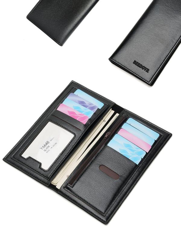 Men's Business Style Letters Print Long Wallet, Multi Card Slot Card Holder, Casual Trendy Wallet for Work & Daily Use