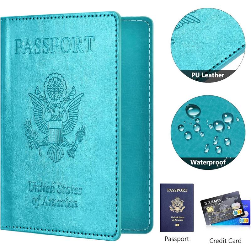 2Pack Passport Holder Wallet Cover Case, Travel Essentials for Women and Men