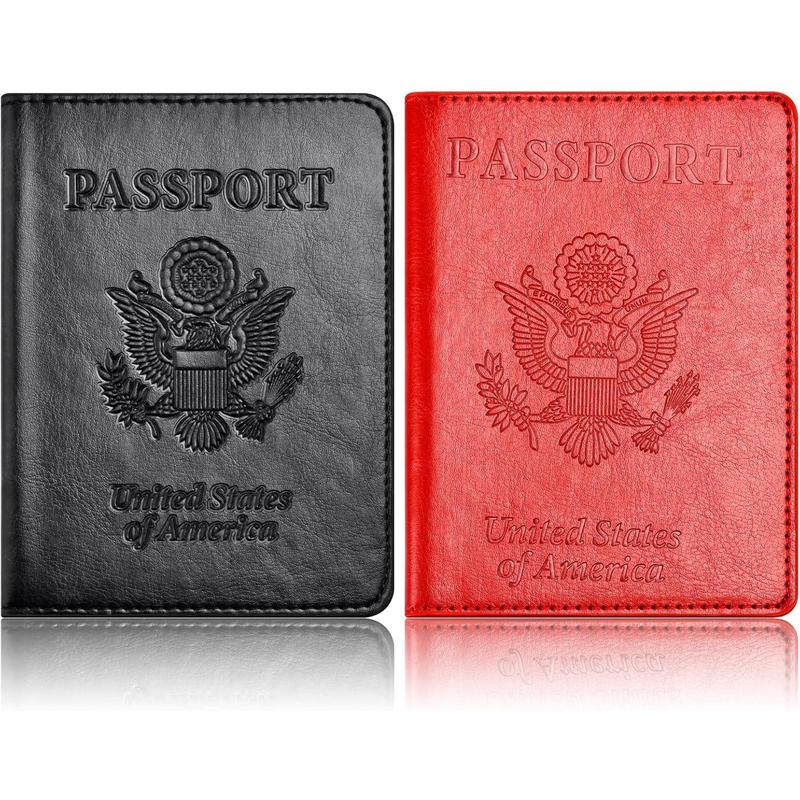 2Pack Passport Holder Wallet Cover Case, Travel Essentials for Women and Men