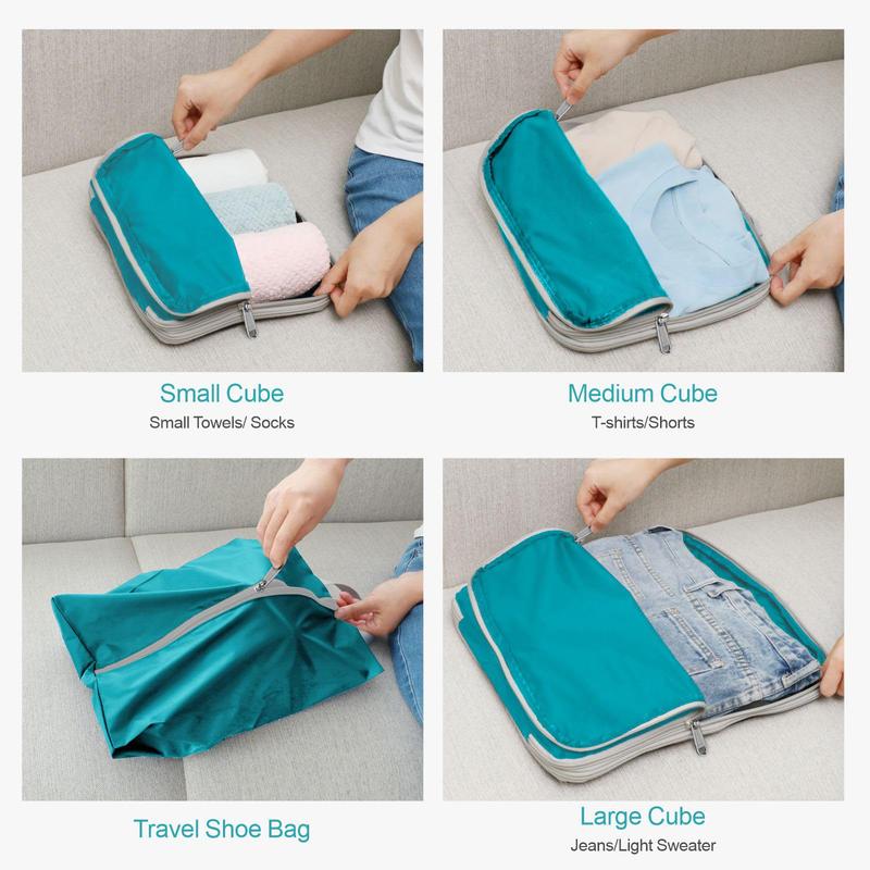 Lightweight Compression Packing Cubes Set for Travel - 5 Set Travel Bags Luggage Organizers Travel Essentials Compression Cubes for Carry on Suitcases