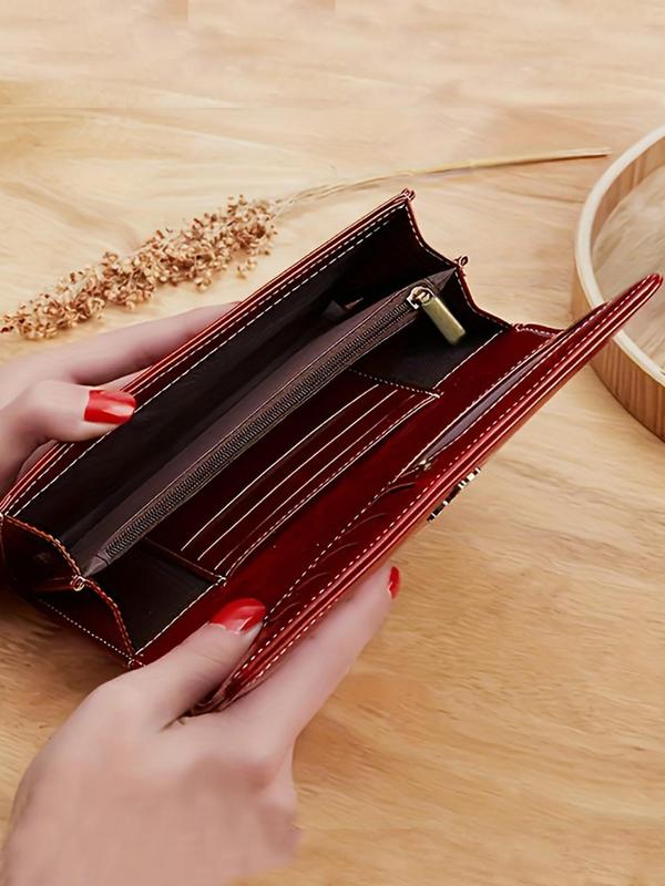 Women's Fashionable Long Wallet, Vintage Style Card Holder, Casual Trendy Versatile High-quality Wallet for Daily Use