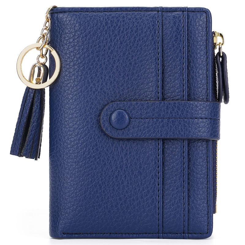 HKCLUF 4050 Small Wallet for Women Minimalist Slim Bifold Wallets Zipper Leather Wallet Women Credit Card Large Capacity Holder Wallets