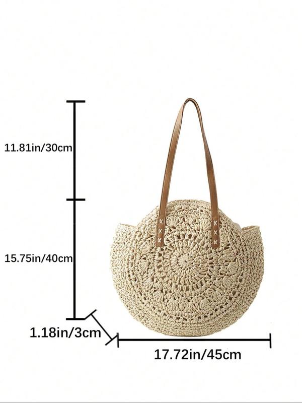 Boho Style Hollow out Design Tote Bag,  Large Capacity Shoulder Bag for Women, Summer 2024 Beach Bag for Travel & Daily Use